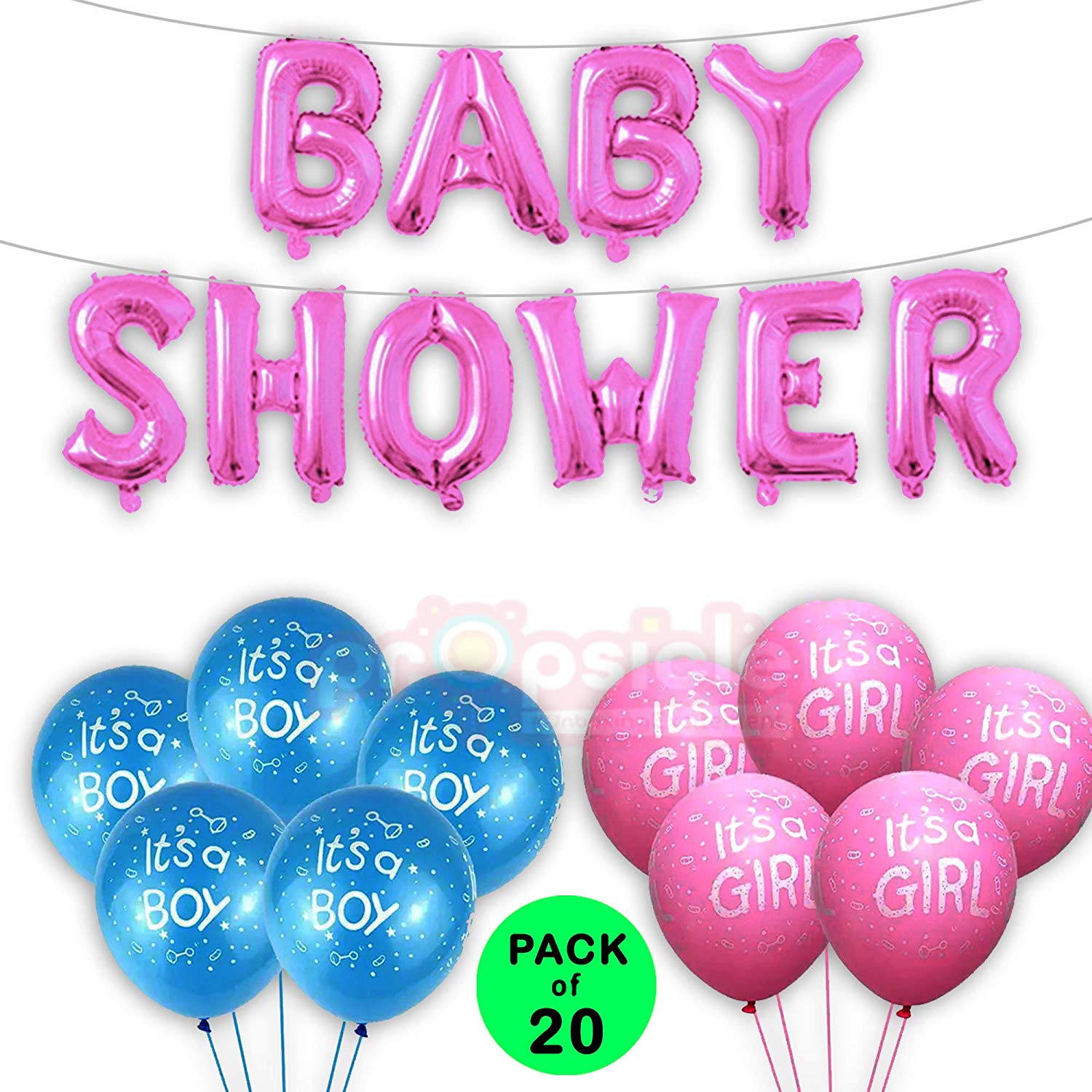 Pink Theme Baby Shower Balloon Bouquet