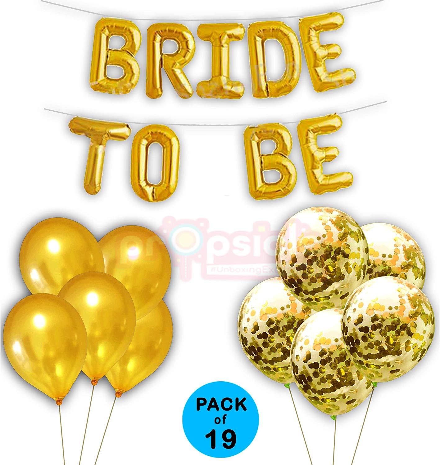 Bride To be Golden Theme Balloon Bouquet