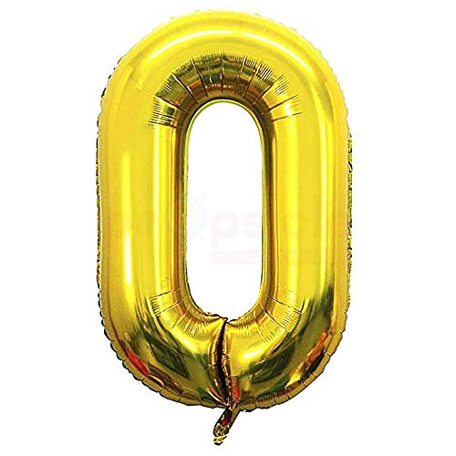 Golden Number 0 Foil Balloon