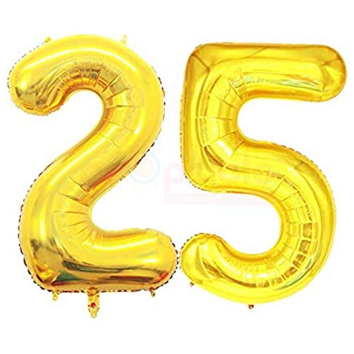Golden Number 25 Foil Balloon