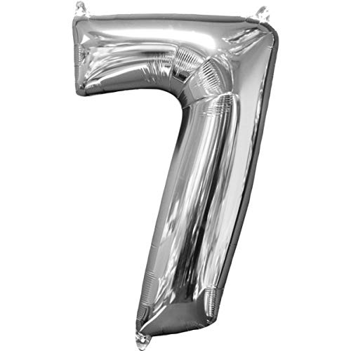 Silver Number 7 Foil Balloon