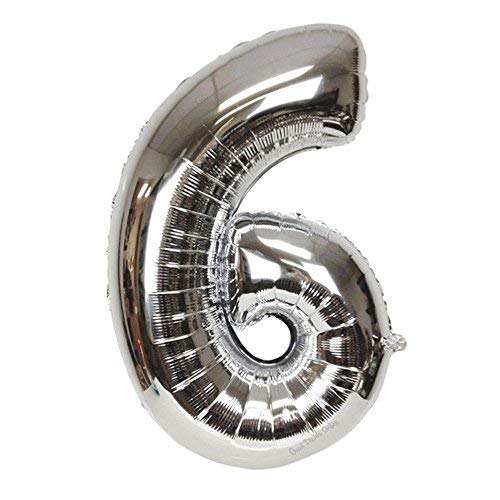 Foil balloon number 6 blue, Fantastic foil balloons with numbers