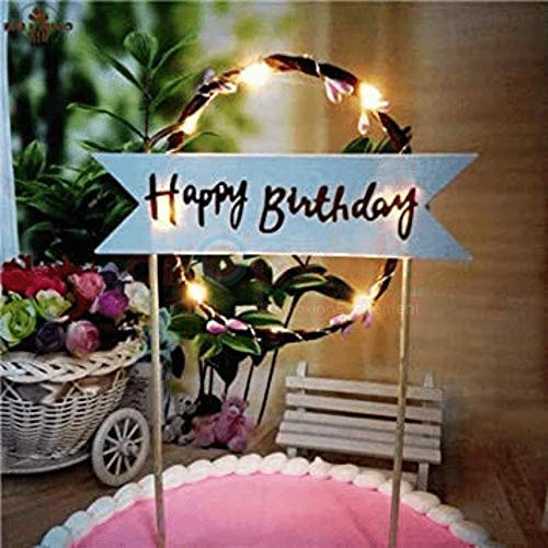 Led Light Up Multi Colour Happy Birthday Cake Topper