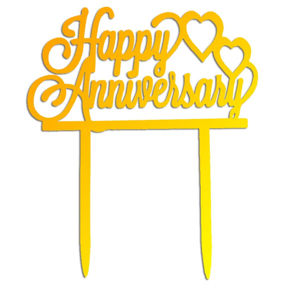 Golden Happy Anniversary Cake Topper - Propsicle