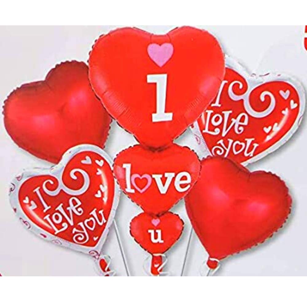 Red I Love You Helium Gas Foil Balloon Bouquet