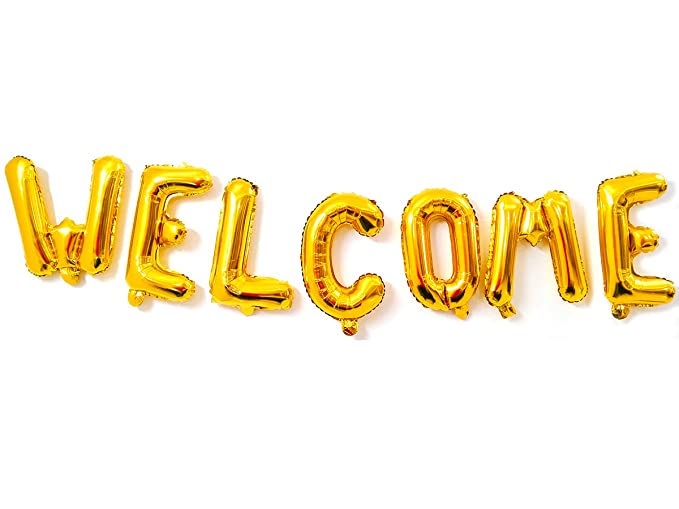 Golden Welcome Letter Balloon For Baby Welcome Home Decoration - Propsicle